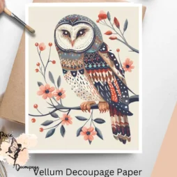 Image of an owl. Scandinavian Owl 1, Vellum Decoupage Paper