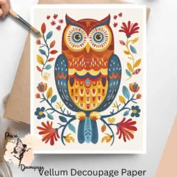 Image of an owl. Scandinavian Owl 3, Vellum Decoupage Paper