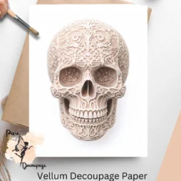 Image of a skull with texture. Clay Skull 1, Vellum Decoupage Paper