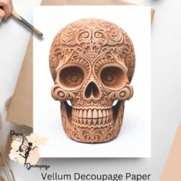 Image of a skull. Clay Skull 2, Vellum Decoupage Paper