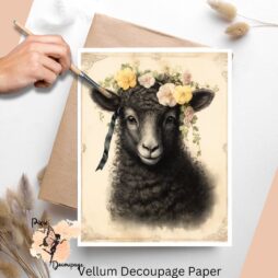 Vintage Black Sheep 1, Vellum Decoupage Paper