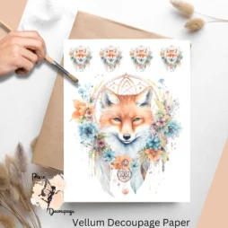 Boho Fox 2, Vellum Decoupage Paper