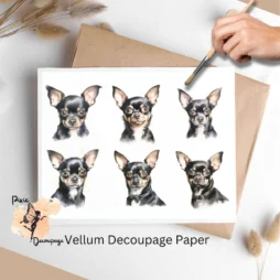 Chihuahua Collage 4, Vellum Decoupage Paper