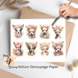 Chihuahua Portrait Collage 1, Vellum Decoupage Paper