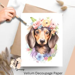 Dachshund Portrait 1, Vellum Decoupage Paper