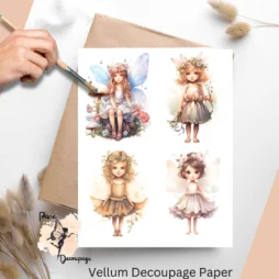 Whimsical Fairy Collage 1, Vellum Decoupage Paper