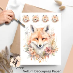 Boho Fox 1, Vellum Decoupage Paper