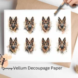 German Shepherd Collage 1, Vellum Decoupage Paper