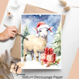 Christmas Sheep 3, Vellum Decoupage Paper
