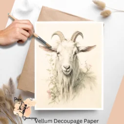 Vintage Goat 1, Vellum Decoupage Paper