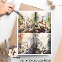 Goats Collage 2, Vellum Decoupage Paper