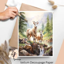 Goats 2, Vellum Decoupage Paper