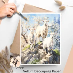 Goats 1, Vellum Decoupage Paper