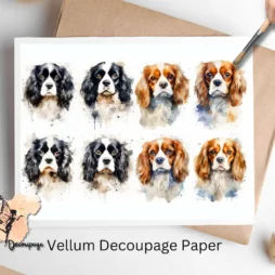Cavalier King Charles Spaniel Collage 1, Vellum Decoupage Paper