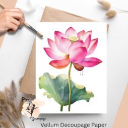 Lotus Flower 1, Vellum Decoupage Paper