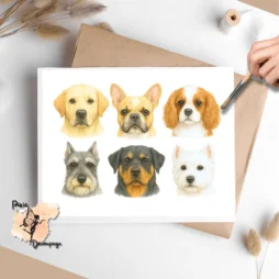 Mixed Pure Bred Dog Assortment 1, Vellum Decoupage Paper