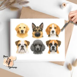 Mixed Pure Bred Dog Assortment, Vellum Decoupage Paper