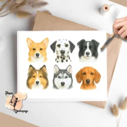 Mixed Pure Bred Dog Assortment 2, Vellum Decoupage Paper