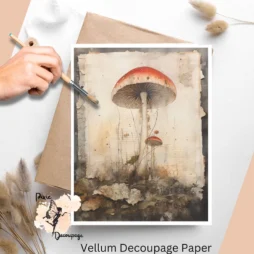 Image of a mushroom in a vintage setting.