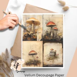 Mushrooms Collage 2, Vellum Decoupage Paper