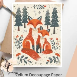 Image of two foxes. Scandinavian Foxes 2, Vellum Decoupage Paper