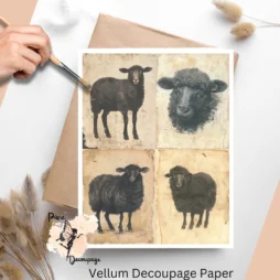 Vintage Black Sheep Collage 2, Vellum Decoupage Paper