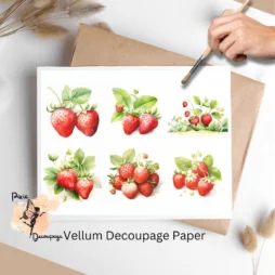 Strawberries Collage 1, Vellum Decoupage Paper