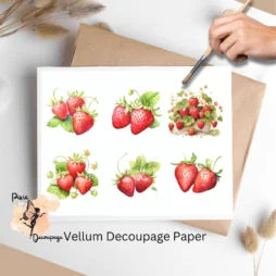 Strawberries Collage 2, Vellum Decoupage Paper