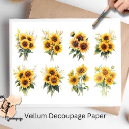 Sunflower Collage 3, Vellum Decoupage Paper
