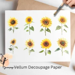Sunflower Collage 2, Vellum Decoupage Paper