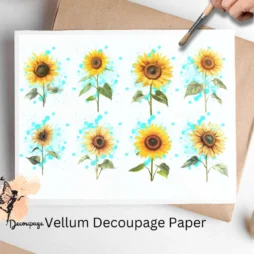 Sunflower Collage 1, Vellum Decoupage Paper