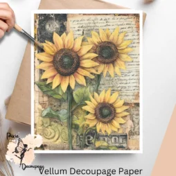 Sunflowers Ephemera 1, Vellum Decoupage Paper