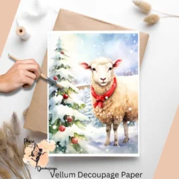 Christmas Sheep 2, Vellum Decoupage Paper