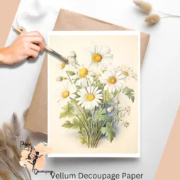 Image of daisies. Vintage Daisies 1, Vellum Decoupage Paper