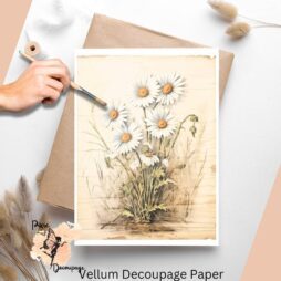 Image of daisies. Vintage Daisies 2, Vellum Decoupage Paper
