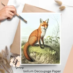 Image of a fox. Vintage Fox 1, Vellum Decoupage Paper