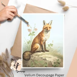 Image of a fox. Vintage Fox 3, Vellum Decoupage Paper
