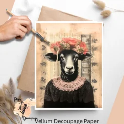 Vintage Black Sheep 2, Vellum Decoupage Paper