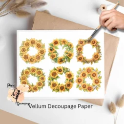 Sunflower Wreath Collage 1, Vellum Decoupage Paper