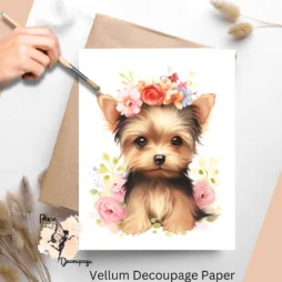 Yorkshire Terrier Portrait 1, Vellum Decoupage Paper