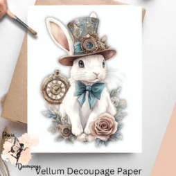 Image of a steampunk white bunny.
