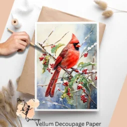 Image of a cardinal in snowy scene.