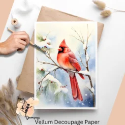 Image of a cardinal in snowy scene.