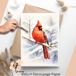 Image of a cardinal in snowy scene.