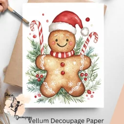 Image of a gingerbread man and candy canes.
