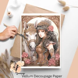 Image of a steampunk girl and her horse.