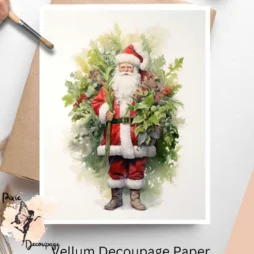 Image of Santa Claus with greenery.