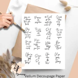 Sixteen images of inspirational quotes for decoupage.