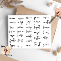 Set of 24 images of inspirational words.