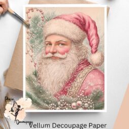 Image of Santa Claus dressed in pink.